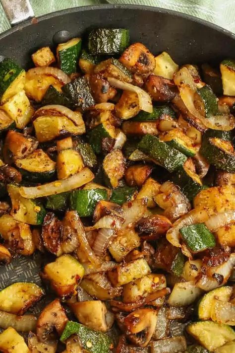 Zucchini Beans Recipe, Squash Peppers And Onions, Sauteed Zucchini And Squash Recipes, Zucchini Mushroom Carrot Recipes, Recipes With Zucchini And Mushrooms, Zucchini And Onion Recipes, Zucchini Sautee Recipes, Saute Squash And Zucchini, Zucchini And Onions Sauteed