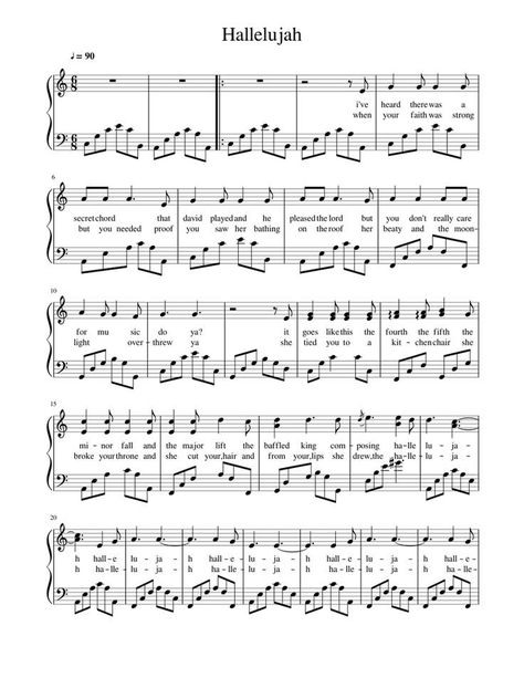 Hallelujah Sheet Music, Popular Piano Sheet Music, Free Violin Sheet Music, Piano Songs Sheet Music, Music Printables, Free Printable Sheet Music, Piano Music Easy, Easy Sheet Music, Piano Sheet Music Pdf