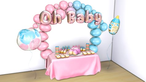 Gender Reveal Sims 4, Sims 4 Gender Reveal Cc, Sims 4 Baby Cc, Clothes Clutter, Infant Cc, Baby Shower Party Games, Sims 4 Traits, Sims 4 Cas Mods, Baby Shower Photo Booth