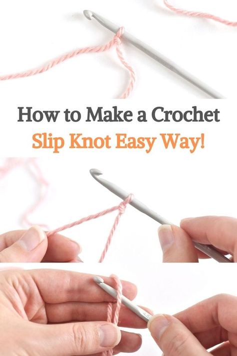 Start A Bracelet, Tie A Slip Knot, Slip Knot Crochet, Crochet A Chain, How To Start Crochet, Slip Knot Bracelets, How To Tie A Knot, Crochet Tatting, Beginning Crochet