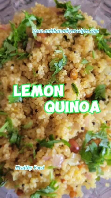 Lemon Quinoa Lemon Quinoa, Quinoa Healthy, Lemon Dress, Fried Vegetables, Quinoa Recipes, How To Cook Quinoa, Quinoa, Food Videos, Indian Food Recipes