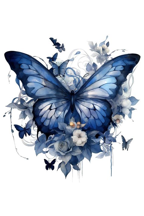 Girl and butterflies. Девушка и бабочки. PNG. Artistic Butterfly, Butterfly Watercolor Painting, Painting Clipart, Butterflies Clipart, Butterfly Png, Butterfly Blue, Beautiful Butterflies Art, Flower Art Drawing, Butterfly Images