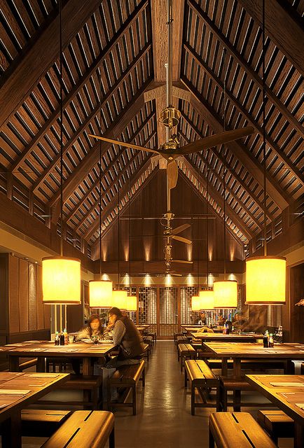 Busaba. Love the Lighting Installation simple yet unique. #lighting Busaba Eathai, Pub Interior, Bar Design Awards, Thai House, Restaurant Lighting, Thai Restaurant, Bar Design Restaurant, Restaurant Interior Design, Hospitality Design