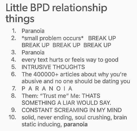 Bpd Disorder, Bpd Relationships, Personality Disorder Quotes, Bpd Symptoms, Disorder Quotes, Relationship Things, Mental Health Facts, Mental Disorders, Personality Disorder