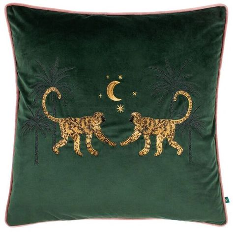 Wylder | Bedding | Wylder Dusk Monkey Throw Pillow Cover Emerald | Poshmark Emerald Green Pillows, Black Friday Furniture Sale, Pencil Pleat, Emerald Color, Scatter Cushions, Soft Velvet, Cool Furniture, Soft Furnishings, Duvet Cover Sets