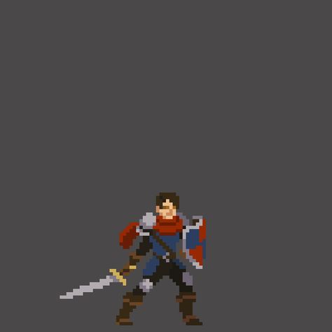 Warrior Pixel Art, Pixel Art Character Animation, 2d Game Character Design, Pixel Art Knight, Warrior Artwork, Pixel Art Animation, Idle Animation, Pixel Life, Pixel Character