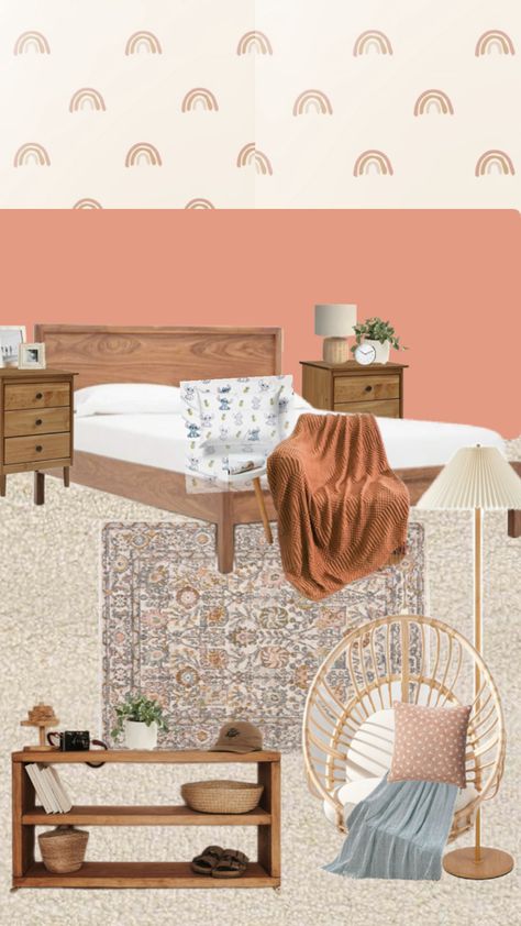 Peach and Stitch Bedroom