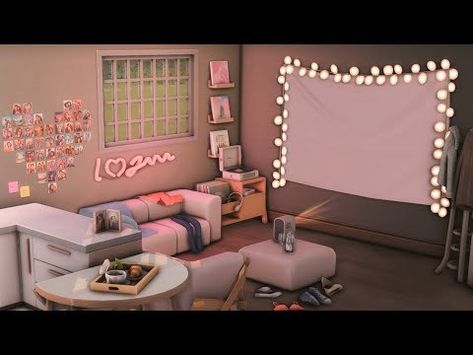 Sims 4 Projector, Sims 4 Cc Projector, Sims 4 Sleepover Cc, Syboulette Sims 4, Sims 4 Pc Cc, Romance Decor, Messy Clothes, Sims Furniture, Vinyl Shelf