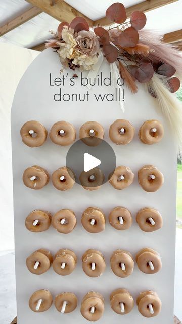 Katie Sharpe | DIY Tutorials | Home Decor | Interior Design on Instagram: "DIY Donut Wall  In honor of National Donut Day, I’m sharing the donut wall I made last summer for a wedding shower.   Will you be treating yourself to a donut today?  Happy Friday!   #donutsdonutsdonuts #donuts🍩 #donutsofinstagram #nationaldonutday #weddingshower #diy #diyproject #diybuild #donutsfordays #diydesign #diytutorial #garagebuild #archdesign #donutwall #partyfun #diyparty #diypartyideas #powertool #plywood #sweettreat #buildit #diymom #diyideas #diyidea #krispykreme   DIY project, Krispy Kreme, sweet treat, diy party idea, diy tutorial, plywood build, power tools" Donut Display Ideas Diy, Diy Donut Wall Stand, Donut Stand Diy, Donut Board Diy, Diy Donut Stand, Donut Pegboard, Donut Wall Diy, Diy Donut Wall, Donuts Wall