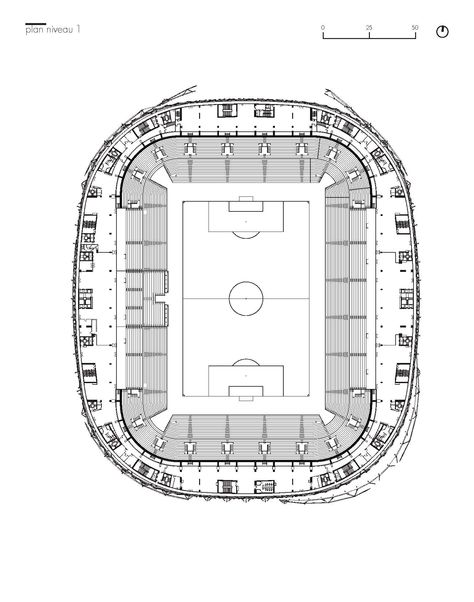 Gallery - Willmote Allianz Rivera / Wilmotte & Associés Sa - 48 Top Down Game, Stadium Architecture, Gym Plan, Retail Space Design, Stadium Design, Soccer Stadium, Genius Loci, Mix Use Building, Sports Stadium