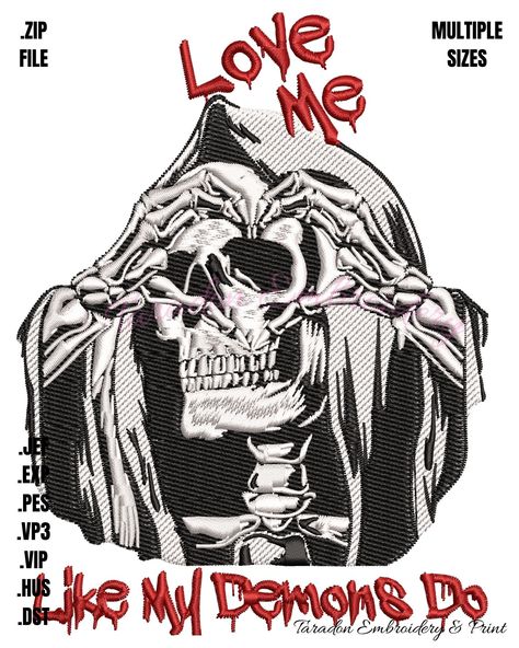 Love Me Like My Demons Do Embroidery Design My Demons, Forbidden Love, Love Me Like, Hand Shapes, Conversation Starters, Digital Embroidery, Machine Embroidery Design, Fun Decor, Love Me