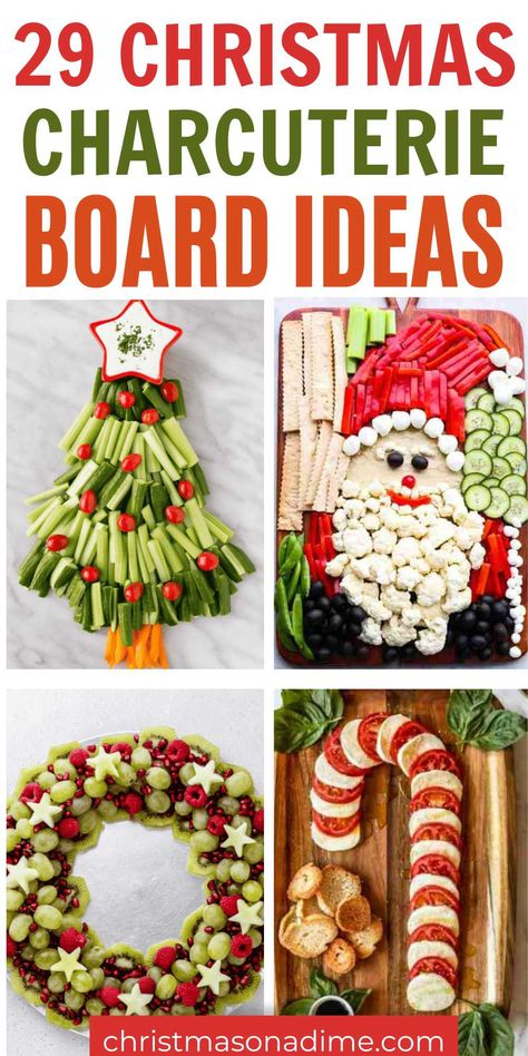 Christmas Charcuterie Board Ideas - 29 Festive Recipes Charcuterie Santa Board, Holiday Food Tray Ideas, Christmas Theme Fruit Ideas, Christmas Dip Board Ideas, Christmas Food Charcuterie Board, Small Xmas Charcuterie Board, Christmas Themed Fruit Trays, Santa Hat Charcuterie Board, Christmas Chauterrie Board Ideas