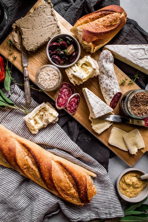 France Food Photography, French Chacutery Board, Rustic French Food, Charcuterie Photography Food Styling, Minimalist Cheese Board, Cheese Board Food Photography, Cheese Board Photography, Charcuterie Board Photoshoot, Charcuterie Board Photography