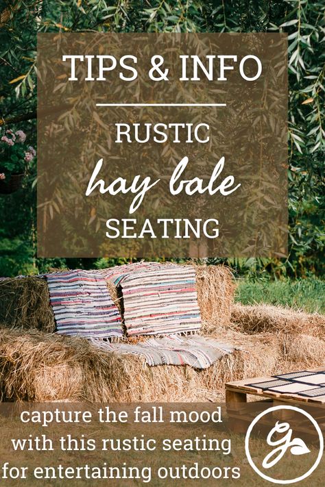 If you’re in search of affordable seating ideas for your next outdoor event, including weddings, birthdays, festivals and parties, consider using hay or straw bales. Wedding Ceremony Hay Bale Seating, Hay Seating Party, Outdoor Fall Decor With Straw Bales, Hay Bale Seating For Party, Hay Bale Seating Wedding Ceremony, Straw Bale Seating, Hay Bales For Wedding Seating, Hay Bale Seating Wedding Covers, Haybale Seating Wedding Rustic