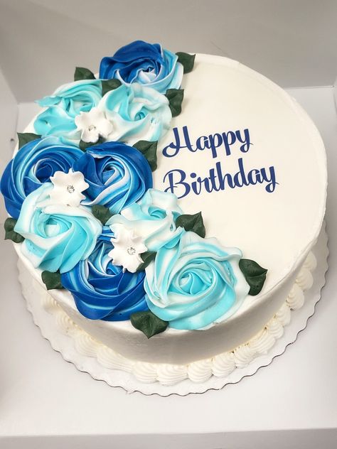 Birthday Cake For Women, Birthday Cake For Women Simple, Cake For Women, Blue Decorations, Birthday Cakes For Women, Cakes For Women, Blue Decor, Cake Ideas, Butter Cream