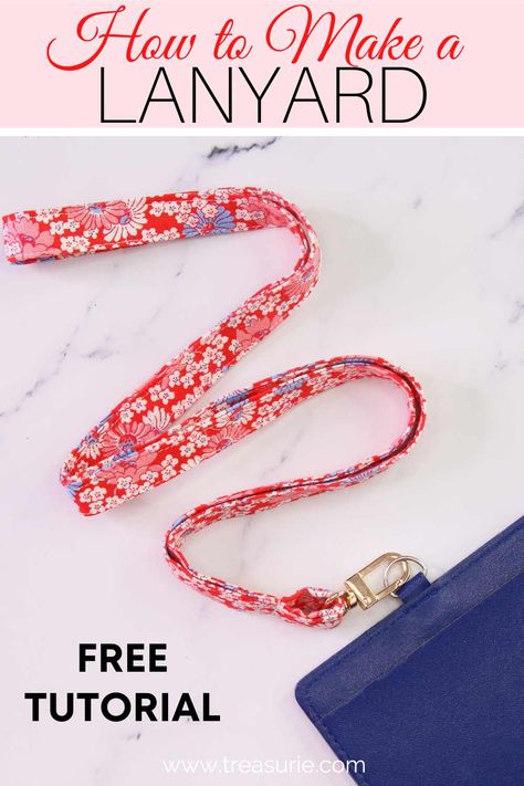 Homemade Lanyards Diy, Making A Beaded Lanyard, Diy Fabric Lanyard, Lanyard Sewing Pattern, Diy Lanyard Beaded, Lanyard Design Ideas, Lanyard Template, Pen Lanyard, Make A Lanyard