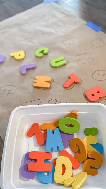 Foam Letter Activities, Baby Tummy Time, Giant Letters, Multisensory Activities, Letter Recognition Activities, Foam Letters, Puzzle Crafts, Puzzles For Toddlers, Everyday Activities