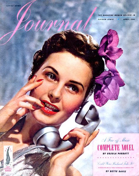 April Fashion, Journal April, Ladies Home Journal, 1940s Hairstyles, Home Journal, Catalog Cover, Magazine Illustration, Vintage Party, Girl Talk