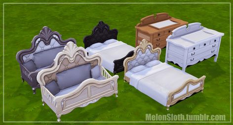 Infant Furniture, Princess Furniture, Gothic Bed, Royal Bed, Queen Dresses, Sims 4 Game Mods, Play Sims, Holiday Romance, Sims 4 Mm