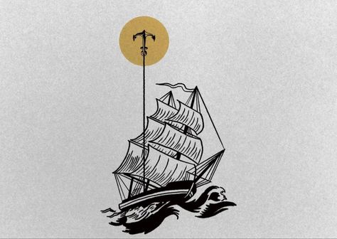 Pirate Ship Tattoo, Hope Anchor, Ship Tattoo, Pirate Ship, Enamel Pins, Tattoos, Quick Saves