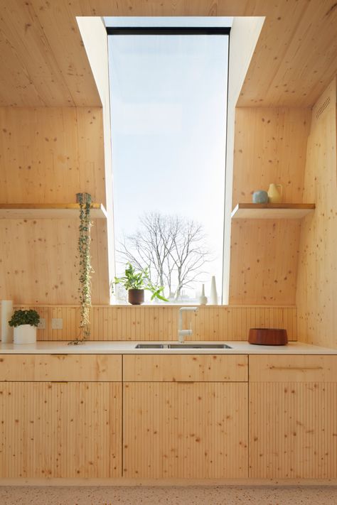 The Rye Apartments by Takari Works are covered in red shingles Peckham London, Plywood Interior, Timber Screens, Brown Brick, Timber Buildings, London Architecture, Cabin Kitchens, Apartment Architecture, Victorian Terrace