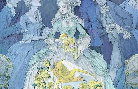 The cradle. _ #illustration #art #artwork #portrait #marieantoinette #blue #lowbrow #digitalart #painting #sva #svaillustration #rococo… Marie Antoinette Drawing, Painting Carpet, Magical Art, Art Et Illustration, Art Courses, Historical Art, Painting Wallpaper, Ink Illustrations, Marie Antoinette