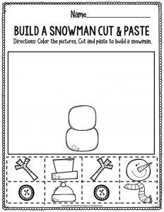 Fine Motor Christmas Preschool Worksheets Build A Snowman Cut & Paste Christmas Preschool Worksheets, Christmas Preschool, Cut And Paste Worksheets, Christmas Worksheets, Winter Kindergarten, Education Positive, Winter Preschool, Preschool Christmas, Fine Motor Activities