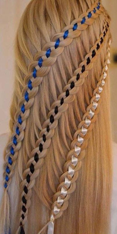 B) Different Types Of Braids, Braids Bohemian, Hair Styles For Long Hair, Styles For Long Hair, Lace Braids, Waterfall Braids, Ribbon Braids, Types Of Braids, Super Hair