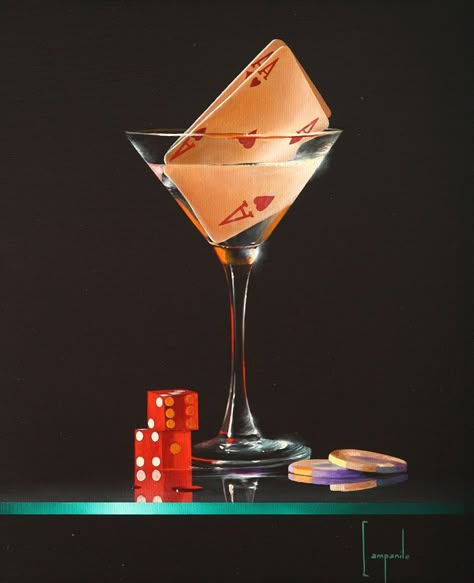 Martini Bar, Play Cards, Against All Odds, Jazz Club, Six Feet Under, Playlist Covers, Pics Art, Still Life Painting, Martini Glass