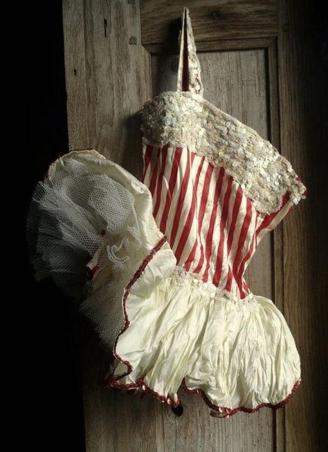 Circus Vintage Costume, Vintage Circus Wedding Theme, Clown Drag Outfit, Circus Tent Dress, Heatmiser Costume, Circus Costumes Family, Circus Trapeze Costume, Handmade Clown Costume, Circus Outfits Aesthetic