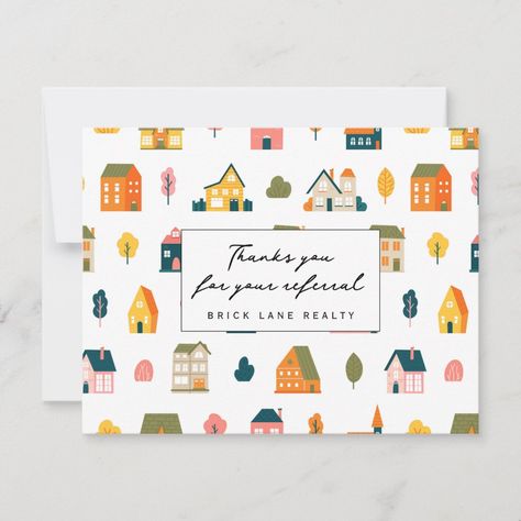 Realty Referral Thank You Cute Houses Birthday Postcards, Home Building, Cute House, Happy Home, Real Estate Houses, New Homeowner, Wedding Pinterest, Anniversary Cards, Home Buying