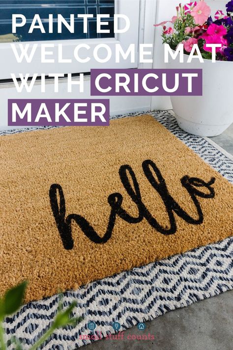 Create a welcome mat perfect for your home with the Cricut Joy. Cricut Welcome Mats Diy, Cricut Rug Projects, Cricut Outdoor Mat, Diy Outdoor Rug Cricut, Cricut Floor Mats, Cricut Welcome Mats, Cricut Door Mat, Welcome Mat Diy, Diy Welcome Mat