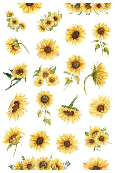 Sunflower stickers, journal and planner stickers, Sunflowers #stickersprintable #stickersheets #funnystickers #stickerideas #aestheticstickers #cutestickers Planner Fonts, Cute Wallpapers For Android, Sunflower Sticker, Golden Sunflower, Journal And Planner, Printable Sticker Sheets, Fairy Stickers, Stickers Journal, Bee Sticker