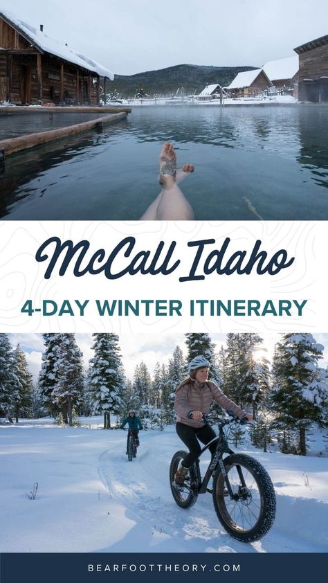 Things To Do In Mccall Idaho, Idaho Hot Springs, Mccall Idaho, Visit Idaho, Idaho Travel, Fun Winter Activities, Winter Cabin, Winter Hiking, Winter Vacation