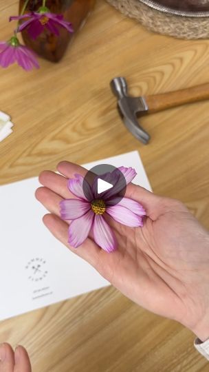 3.6K views · 434 reactions | Turning fresh flowers into art with a few swings of the hammer! This time, I’m using 140 lb watercolor paper—perfect for soaking up those vibrant natural pigments. Botanicals - Cosmoc and Coreopsis flowers, and St John’s-wort branches. And here’s a fun tip: I’m repurposing a recycled plastic sheet (yep, from that takeout container) to cover the blooms while hammering. It keeps things neat and helps transfer the colors evenly. Who knew making a mess could look so pretty? 😂 Let’s smash some petals and create something beautiful together! ✨🌺

#hammeredflowers 
#botanicalart
#naturalpigments
#diycards
#christmasdiy | HammerFlower | Natural Self · Feet Keep Moving Hammered Flowers, Natural Pigments, Plastic Sheet, Into Art, Plastic Sheets, Create Something, Keep Moving, Kids Art, Something Beautiful