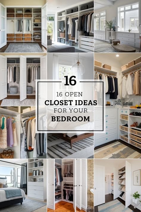 Discover 16 stylish open closet ideas for your bedroom! Maximize space, showcase your wardrobe, and stay organized with these creative designs. Open Closet Ideas, Master Closet Design, Minimal Color Palette, Fashion Showroom, Open Closet, Dining Lighting, Bedroom Closet, Master Closet, Closet Bedroom