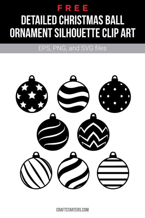 Christmas Ball Design, Free Svg Files For Cricut Christmas Ornaments, Christmas Ornament Silhouette, Geseënde Kersfees, Monogram Tattoo, Christmas Svgs, Postcard Mockup, Ornament Vector, Happy New Year Design