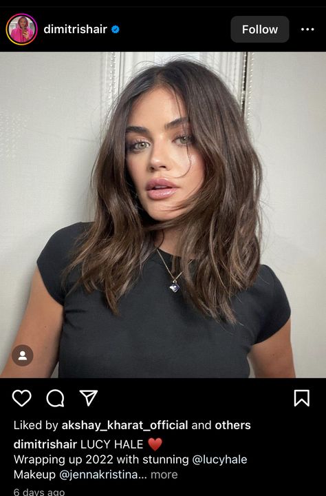 Lucy Hale Long Bob, Shoulder Layered Hair, Lucy Hale Haircut, Lucy Hale Makeup, Lucy Hale Hair, New Hair Color Trends, Long Bobs, Lucy Hale, New Hair Colors