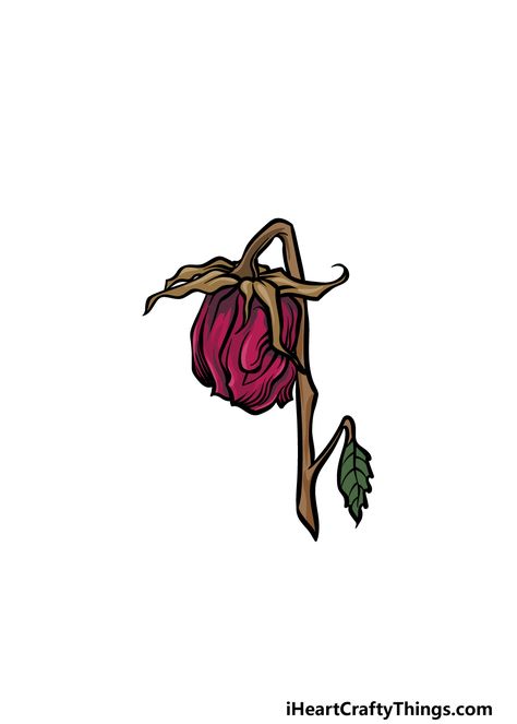 Dead Flower Drawing - How To Draw A Dead Flower Step By Step Decaying Flowers Drawing, Wilting Flowers Drawing Easy, Drooping Flowers Drawing, Dead Rose Drawing, Dead Flowers Tattoo, Dead Flower Drawing, Flower Plant Drawing, Dead Flower Tattoo, Frankenstein Drawing