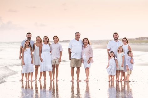 The Hausers, Extended Family Beach Session Extended Family Pictures Beach, Extended Family Beach Photos, Large Family Beach Photos, Beach Photoshoot Ideas Family, Beach Photoshoot Family, Sunset Family Photos, Extended Family Pictures, Extended Family Session, Family Beach Session