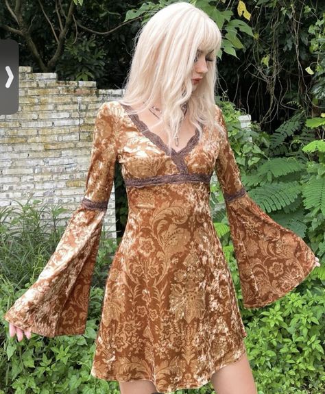 70s Sparkly Dress, 70s Orange Dress, 70s Flowy Dress, 70s Summer Dress, Stevie Nicks Style Inspiration, 70s Dresses Formal, 70s Formal Dress, 70 Dresses, Eclectic Townhouse