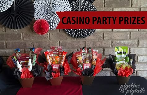 Casino Party Prize Baskets for Couples Shower Casino Theme Party Prizes, Casino Party Prizes, Casino Night Prizes, Casino Night Prize Ideas, Casino Bridal Shower Ideas, Casino Prizes, Casino Night Prom, Casino Theme Party Ideas, Prize Baskets