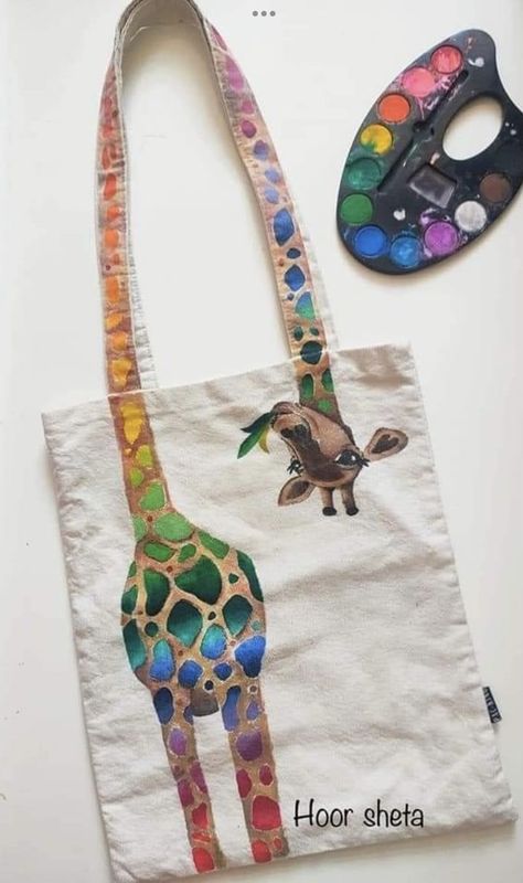 Diy Tote Bag Design, Tas Denim, Painted Canvas Bags, Diy Tote, 강아지 그림, Painted Tote, Art Bag, Diy Tote Bag, Painted Clothes