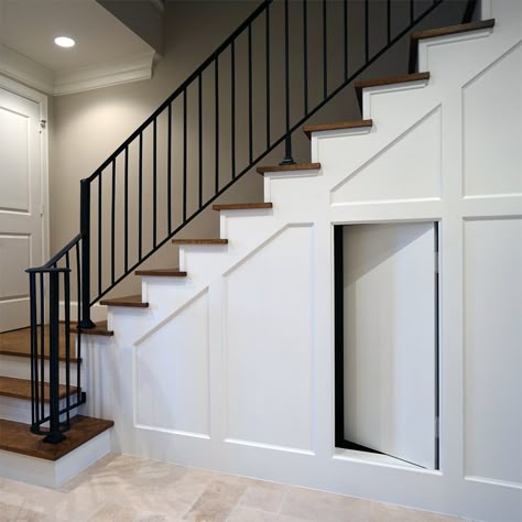 Paneling Under Stairs, Wall Paneling Under Stairs, Door For Under Stairs Storage, Secret Door Under Staircase, Hidden Space Under Stairs, Hidden Door Staircase, Hidden Door Under Staircase, Under Stairs Storage Door, Secret Door Under Stairs