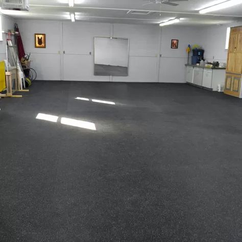 What Is The Cheapest Rubber Flooring: Rolls & Interlocking Tiles Play Garage, Rubber Garage Flooring, Rolled Rubber Flooring, Floors Ideas, Garage Mats, Rubber Floor Tiles, Garage Tile, Garage Floor Paint, Garage Floors