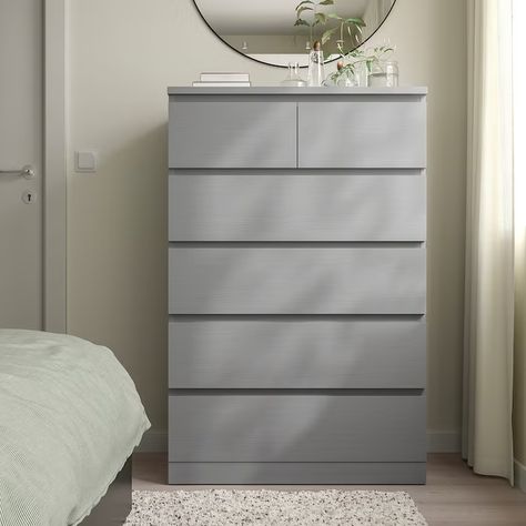 Dressers & Chest of Drawers - Buy Online - IKEA CA Grey Drawers Bedroom, Ikea Malm Bedroom, Ikea Malm Chest Of Drawers, Malm Chest Of Drawers, High Chest Of Drawers, Grey Chest Of Drawers, Malm Bed, Chest Of Drawers Design, Ikea Malm Dresser