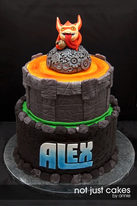 Skylanders cake featuring Trigger Happy | not just cakes by annie Skylanders Cake, Skylanders Birthday Party, Video Game Cakes, Happy Cake, Oreo Cream, Character Cakes, Childrens Birthday Cakes, Trigger Happy, Just Cakes