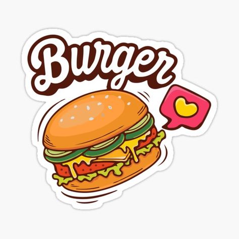 Good Burger Wallpaper, Burger Cute Drawing, Burger Logo Ideas, Burger Sticker Design, Burger Sticker, Burger Vector, Phone Cover Stickers, Preppy Stickers, Paper Background Design