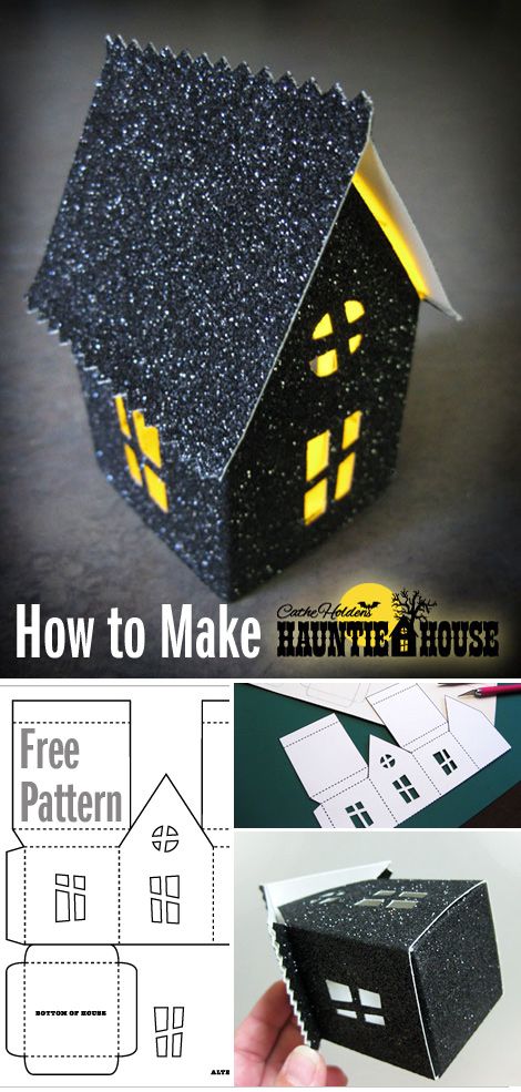 How to Make a Haunted House Luminary Make A Haunted House, Halloween Haunted House Diy, Luminary Diy, Scrapbook Letters, Paper Halloween, Purse Tutorial, A Haunted House, Free Pdf Pattern, Paper Light