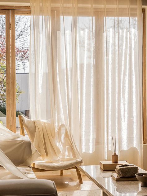 Annapolis Sheer Curtain With Subtle Gold Shimmer - Beige – Discover Curtains Tulle Curtains, Curtains Width, Window Types, Elegant Drapes, Sheer Curtain, Balcony Decor, Sheer Curtains, Curtains Living Room, Window Coverings